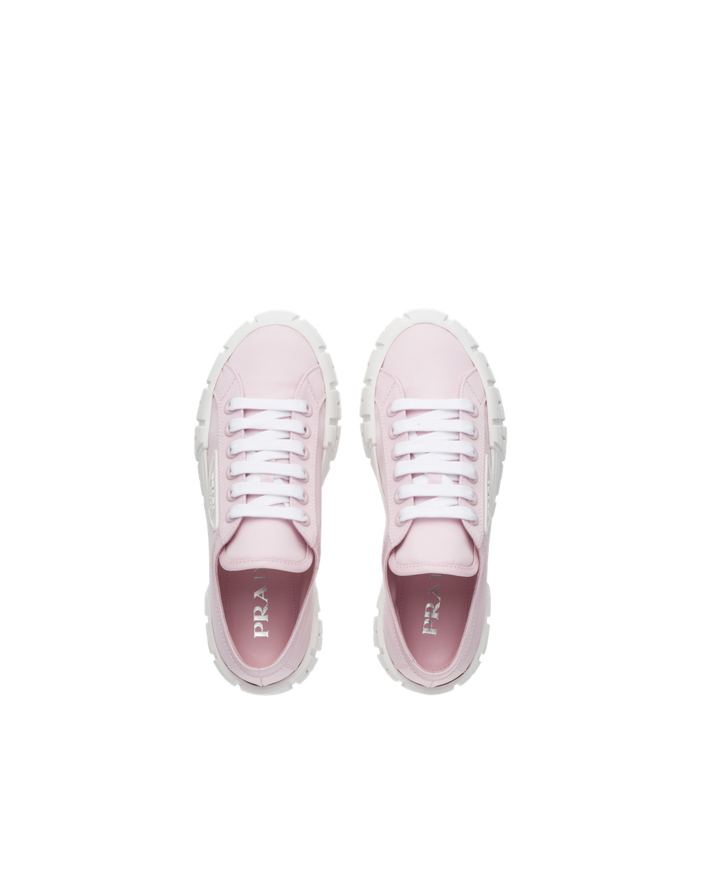 Prada Double Wheel Nylon Gabardine Sneakers Alabaster Pink | 1568ZXUEO