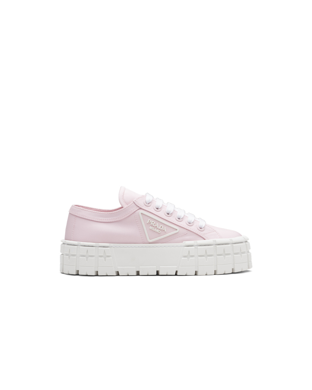 Prada Double Wheel Nylon Gabardine Sneakers Alabaster Pink | 1568ZXUEO