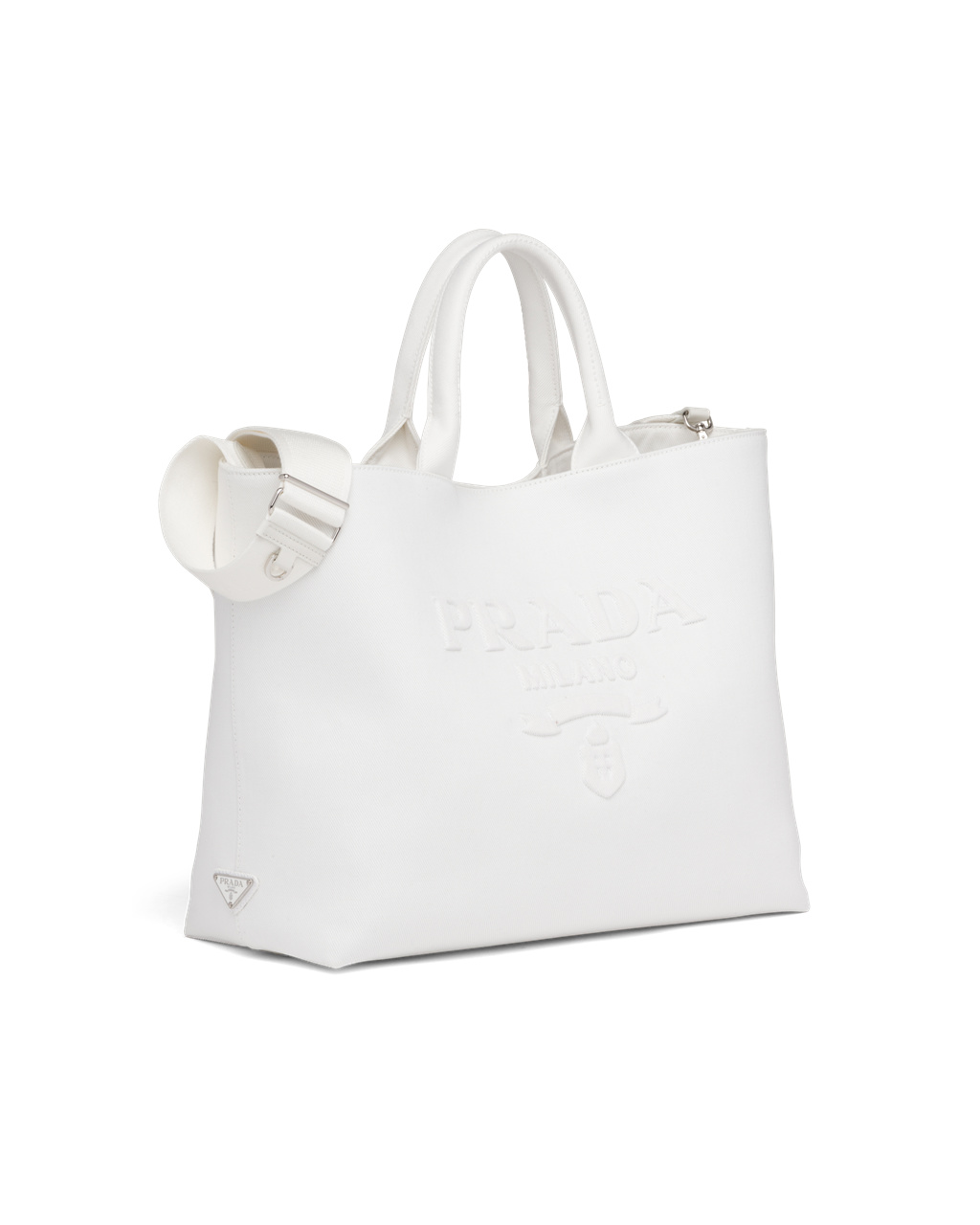 Prada Drill Tote Bag White | 7468NQIKJ