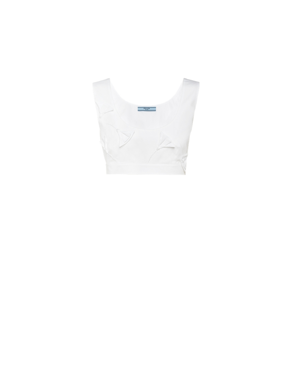 Prada Embroidered Poplin Top White | 1982DLAZQ