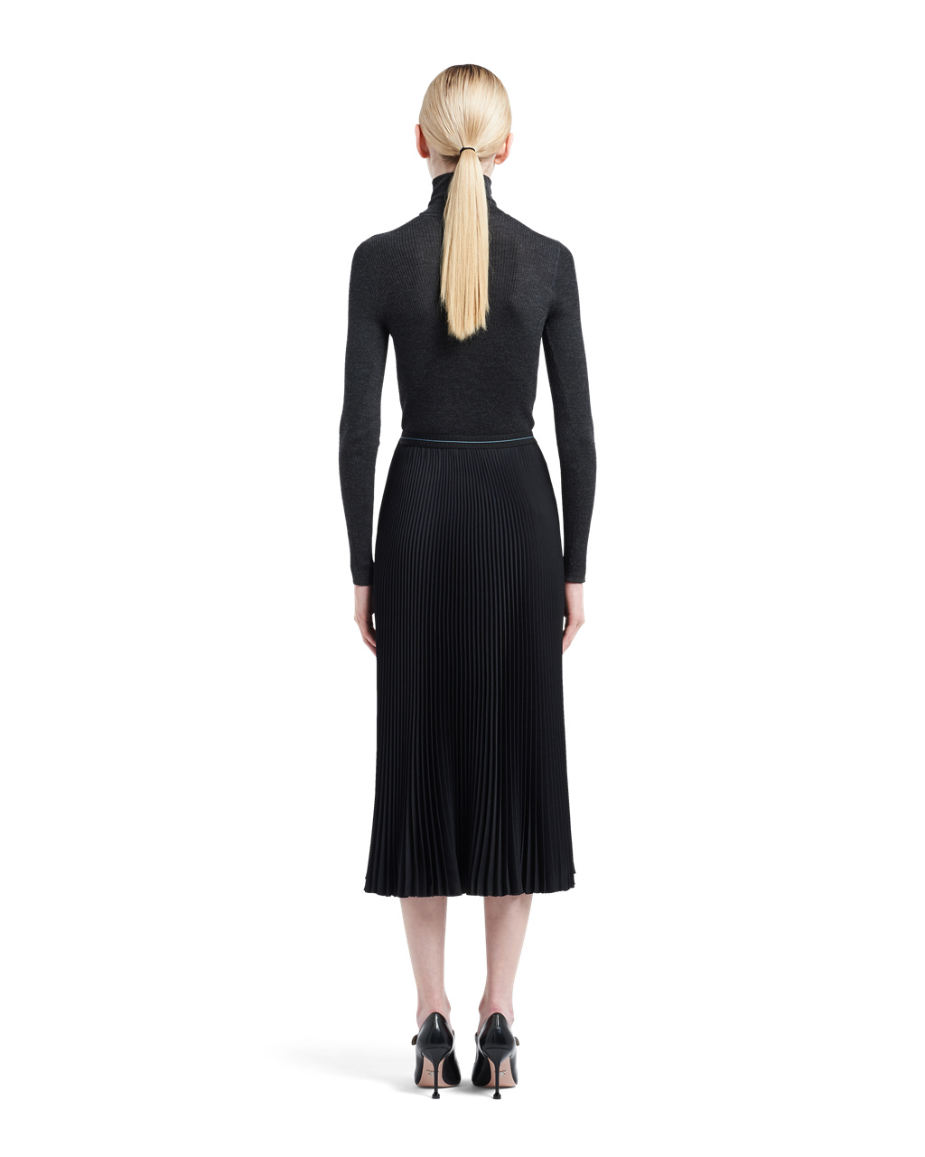 Prada Fluid Twill Skirt Black | 5360WQSCG