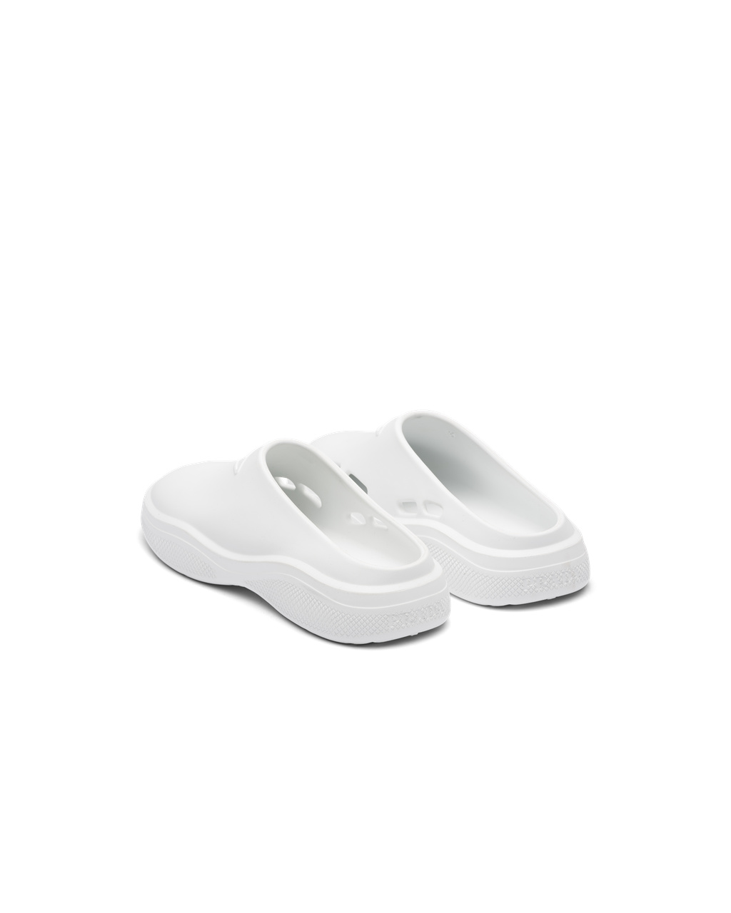 Prada Foam Rubber Mules White | 7326FAWEX