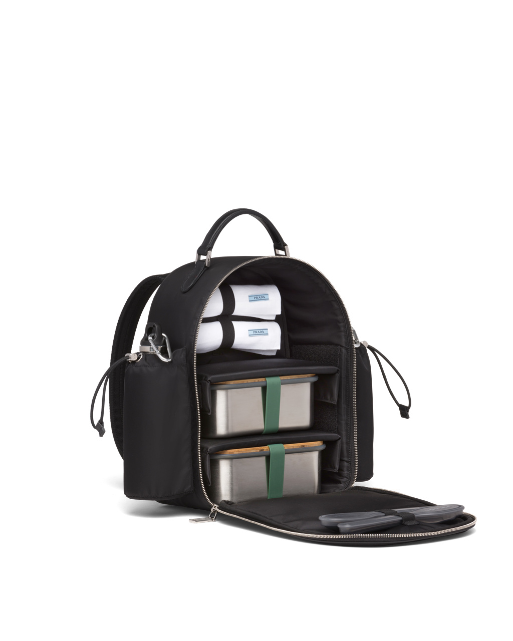 Prada Fully Equipped Re-nylon Picnic Backpack Black | 1739JQHUA