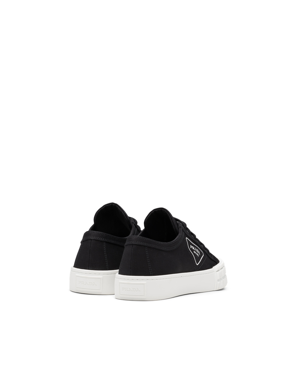 Prada Gabardine Fabric Sneakers Black / White | 1485OEFBJ