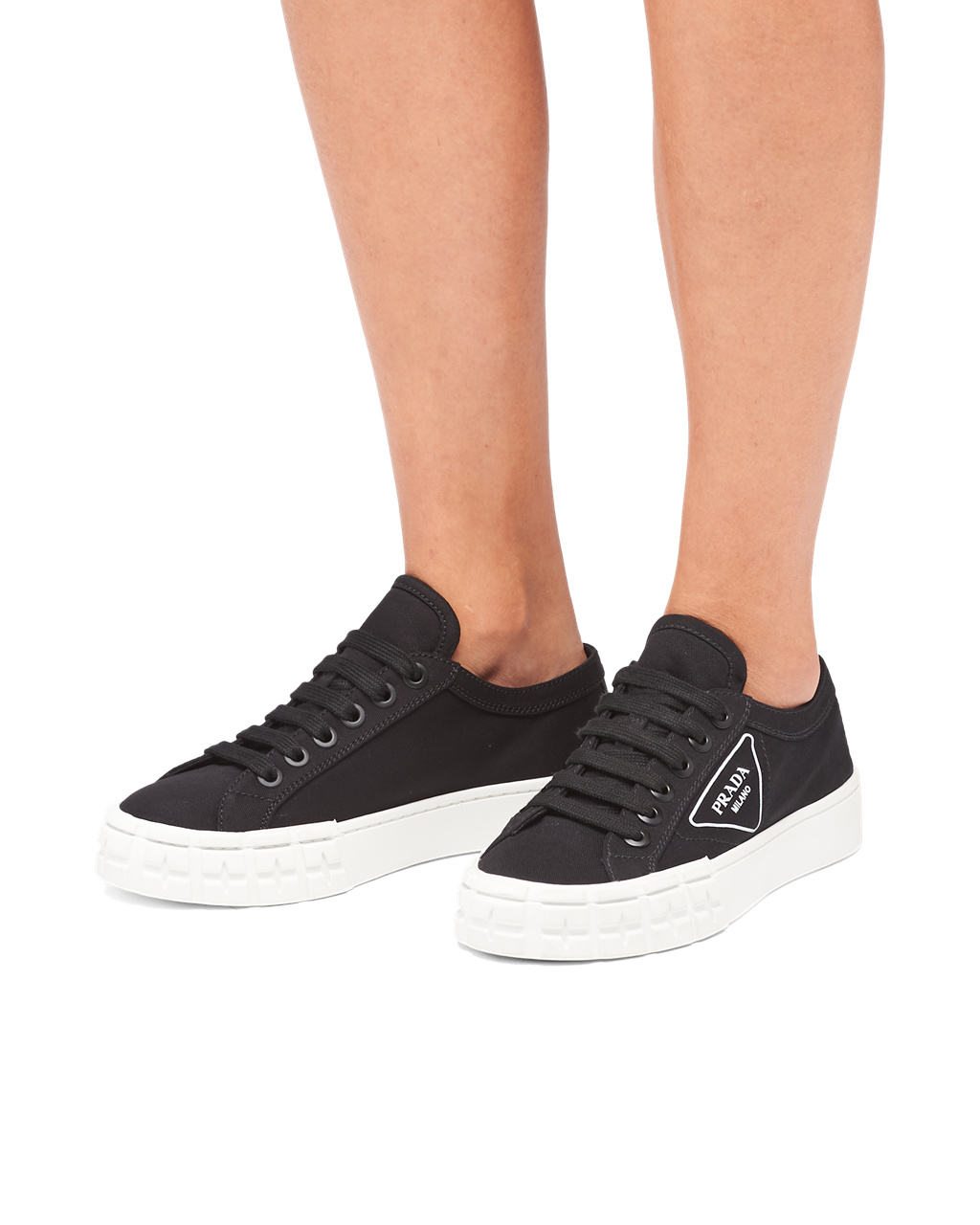 Prada Gabardine Fabric Sneakers Black | 7406CETIN