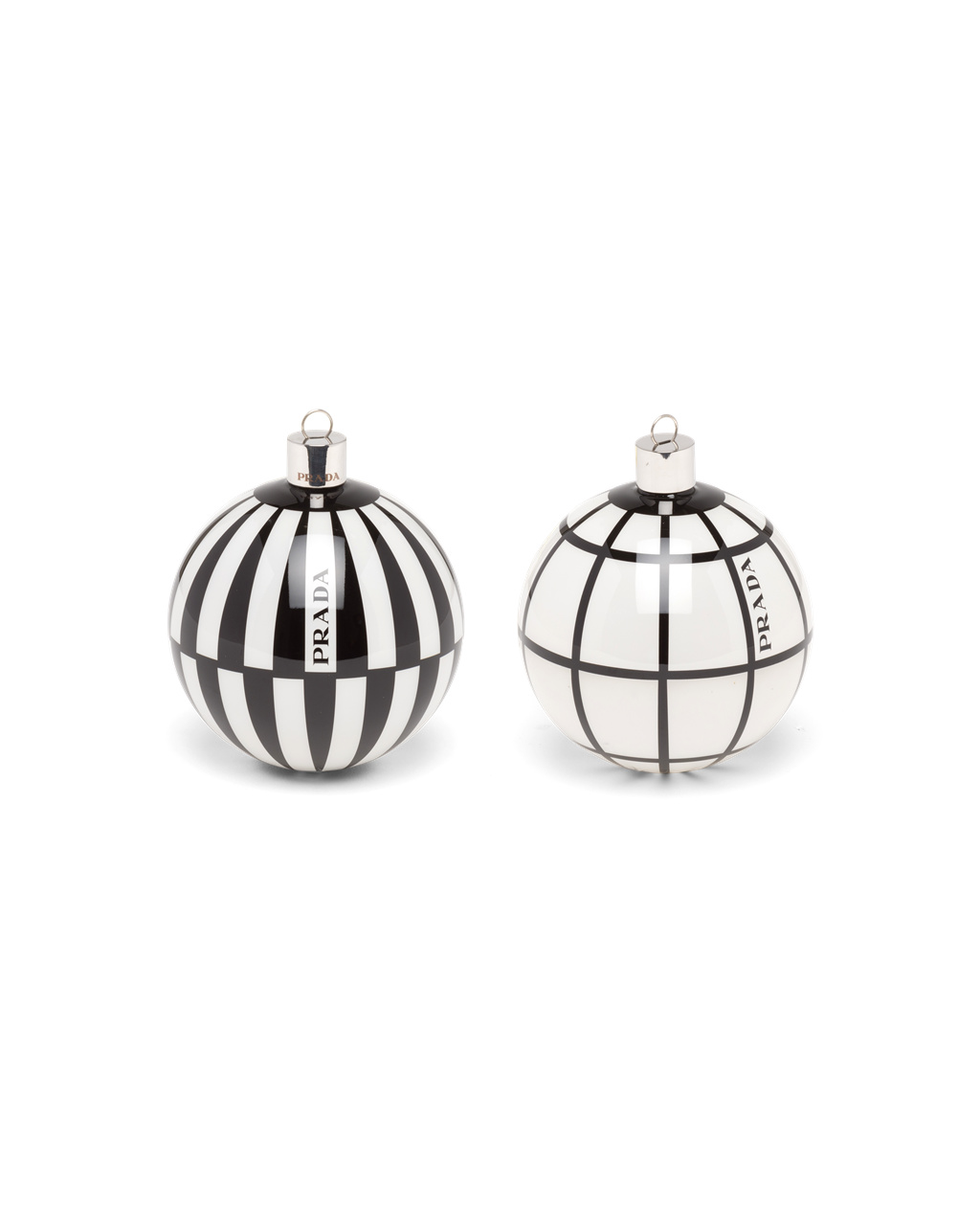 Prada Glass Christmas Ornament Set White / Black | 4915IEWPV