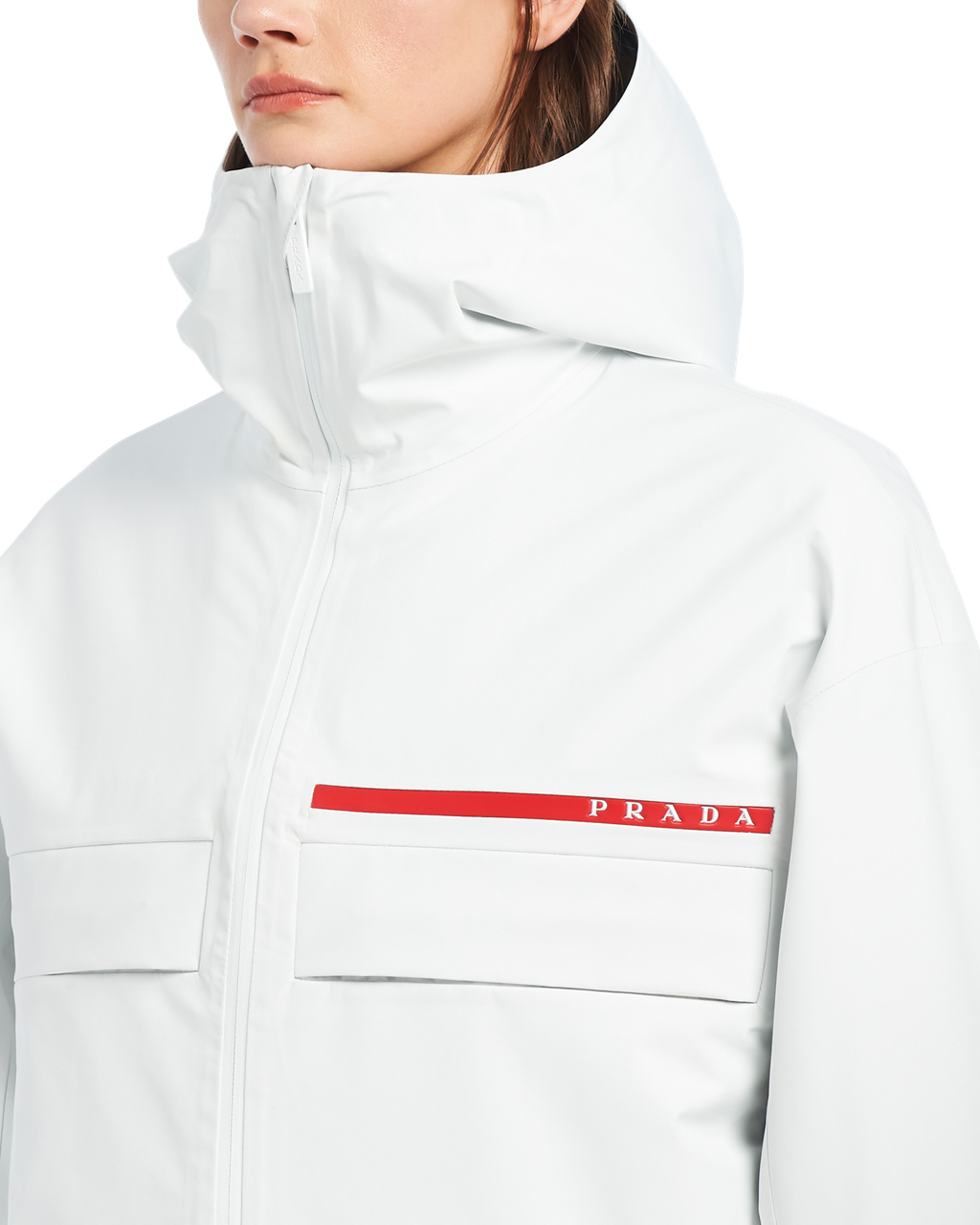 Prada Gore-tex Pro Padded Jacket Chalk White | 3780KVYCH