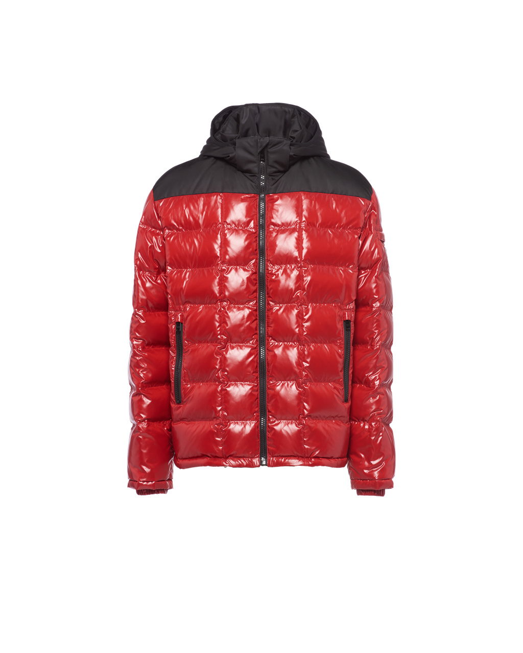 Prada Hooded Nylon Down Jacket Red | 4680CGVDN