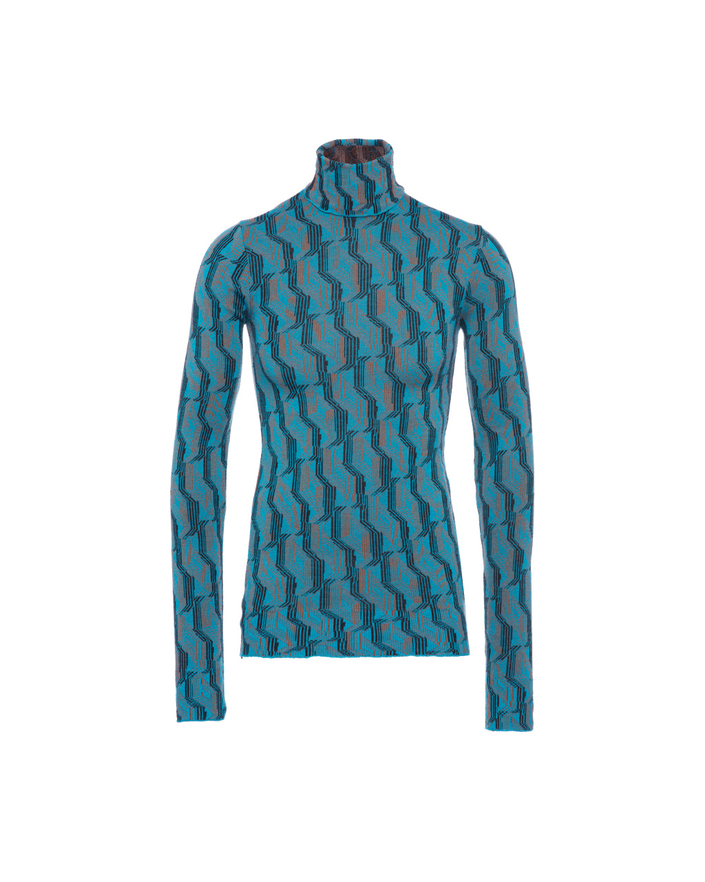 Prada Jacquard Superfine Wool Turtleneck Sweater Turquoise | 4790LKQZX