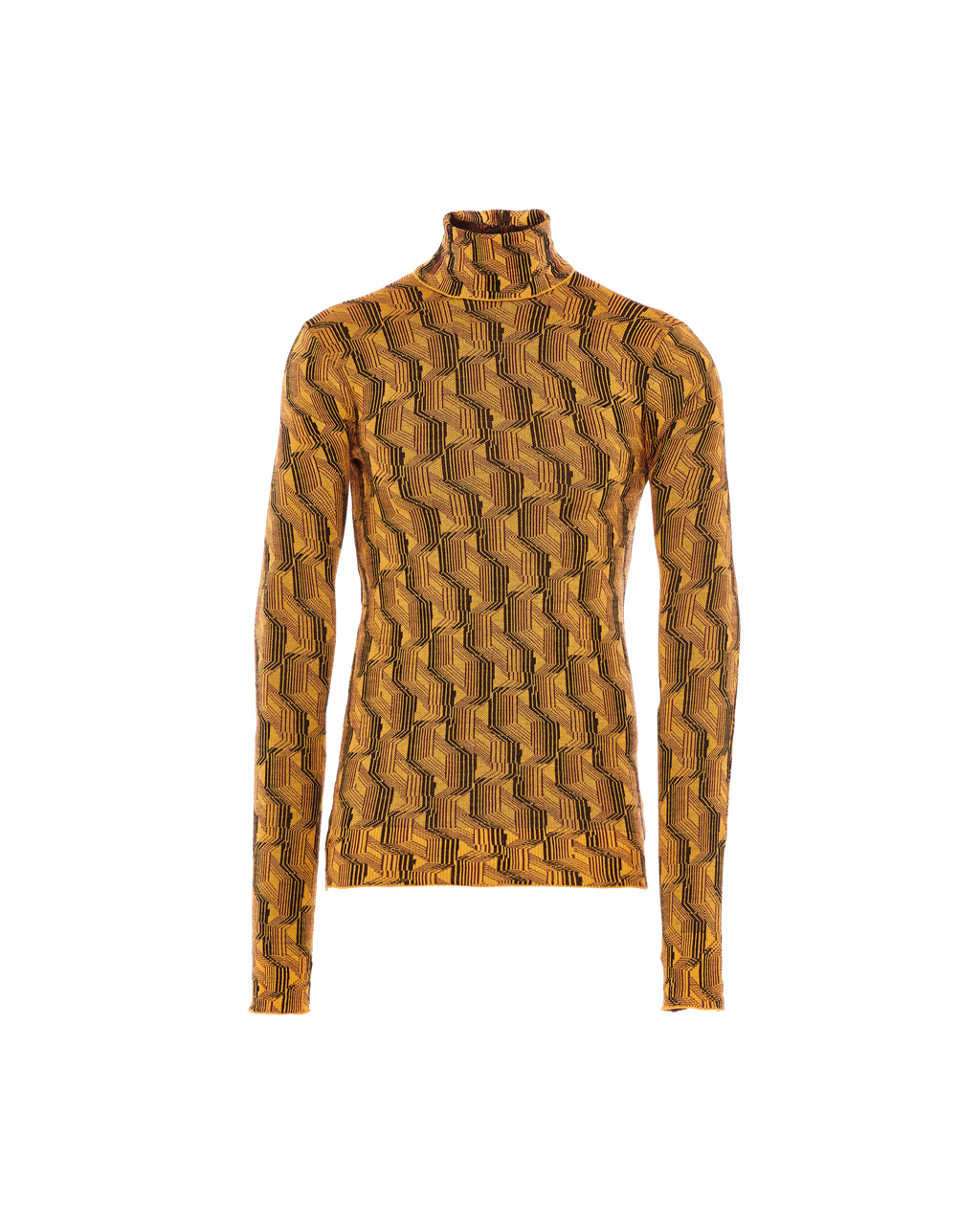 Prada Jacquard Superfine Wool Turtleneck Sweater Maize Yellow | 5264PRJTW