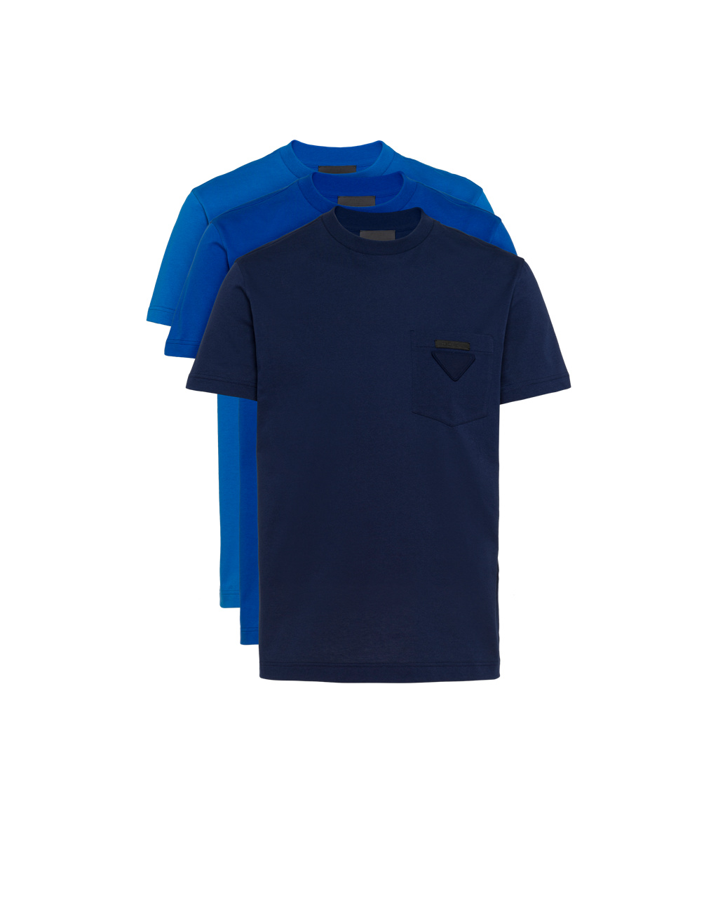 Prada Jersey T-shirt, Three-pack Royal Blue / Bright Blue / Light Blue | 7950IVWXA