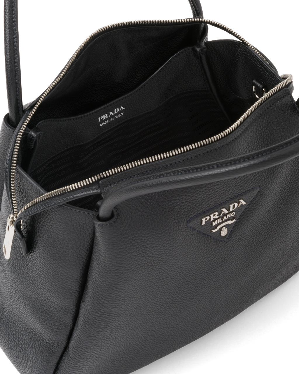 Prada Large Leather Handbag Black | 1085LVEXB