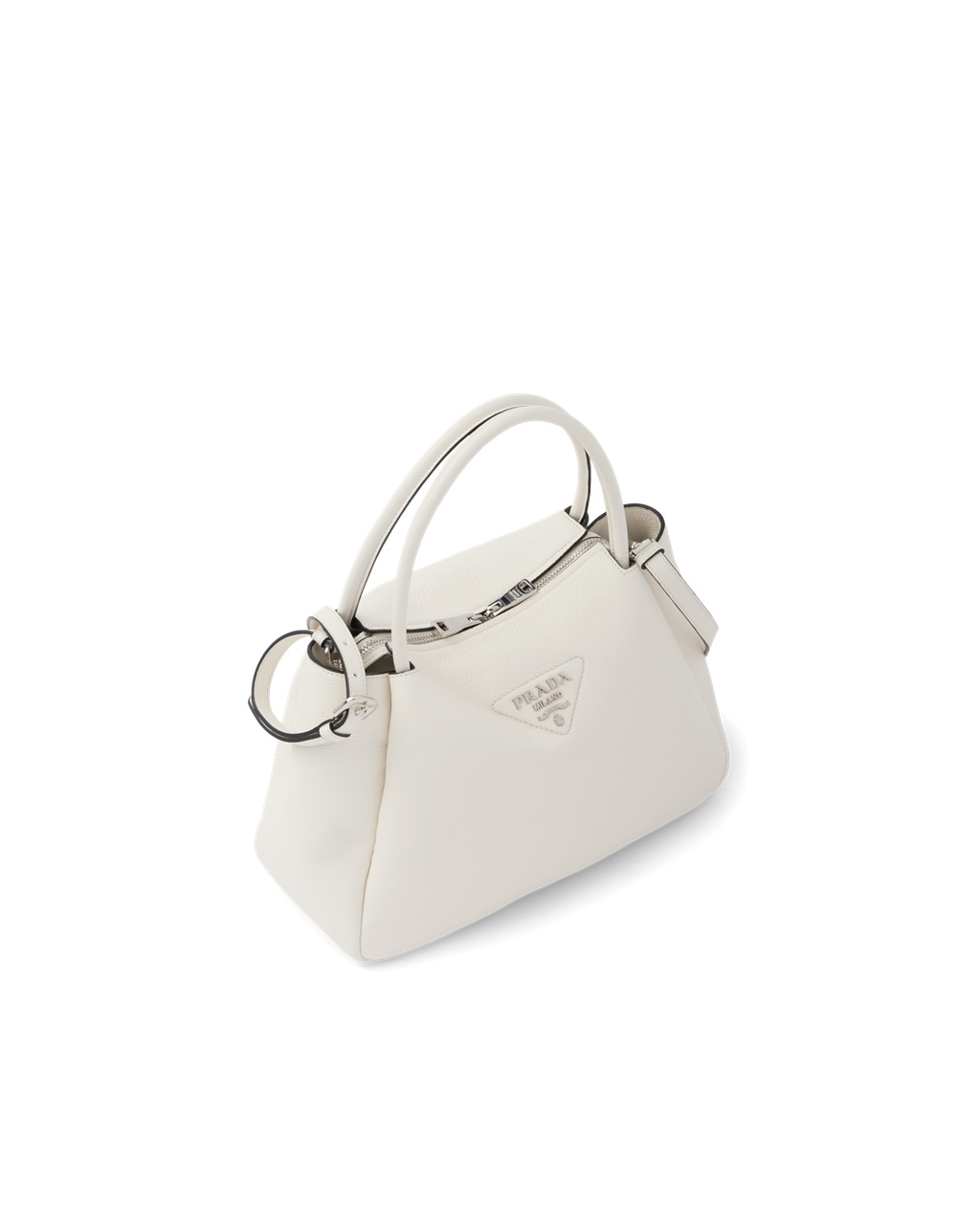 Prada Large Leather Handbag White | 7324RKBZM