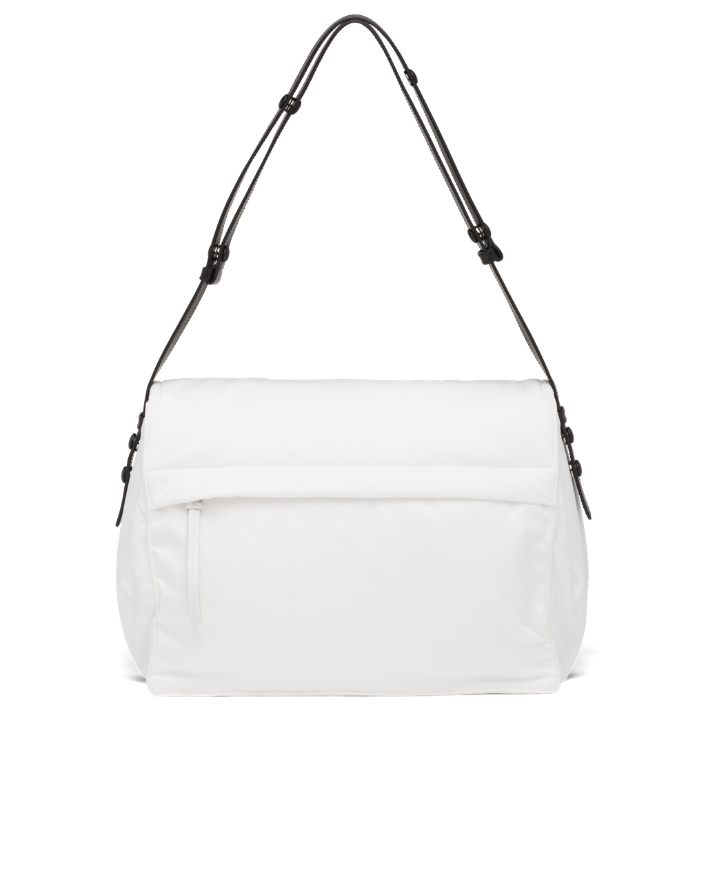 Prada Large Padded Re-nylon Shoulder Bag White / Black | 0641YUXOH