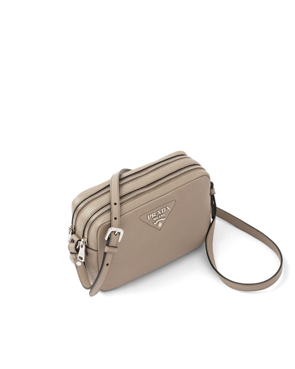 Prada Leather Bag With Shoulder Strap Clay Gray | 2761FPTYR