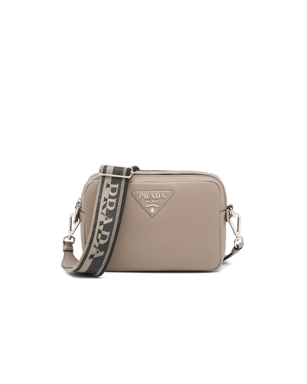 Prada Leather Bag With Shoulder Strap Clay Gray | 2761FPTYR