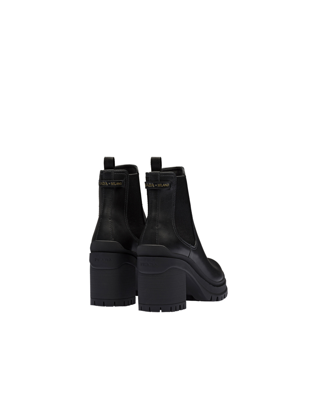 Prada Leather Booties Black | 9326LHMRV