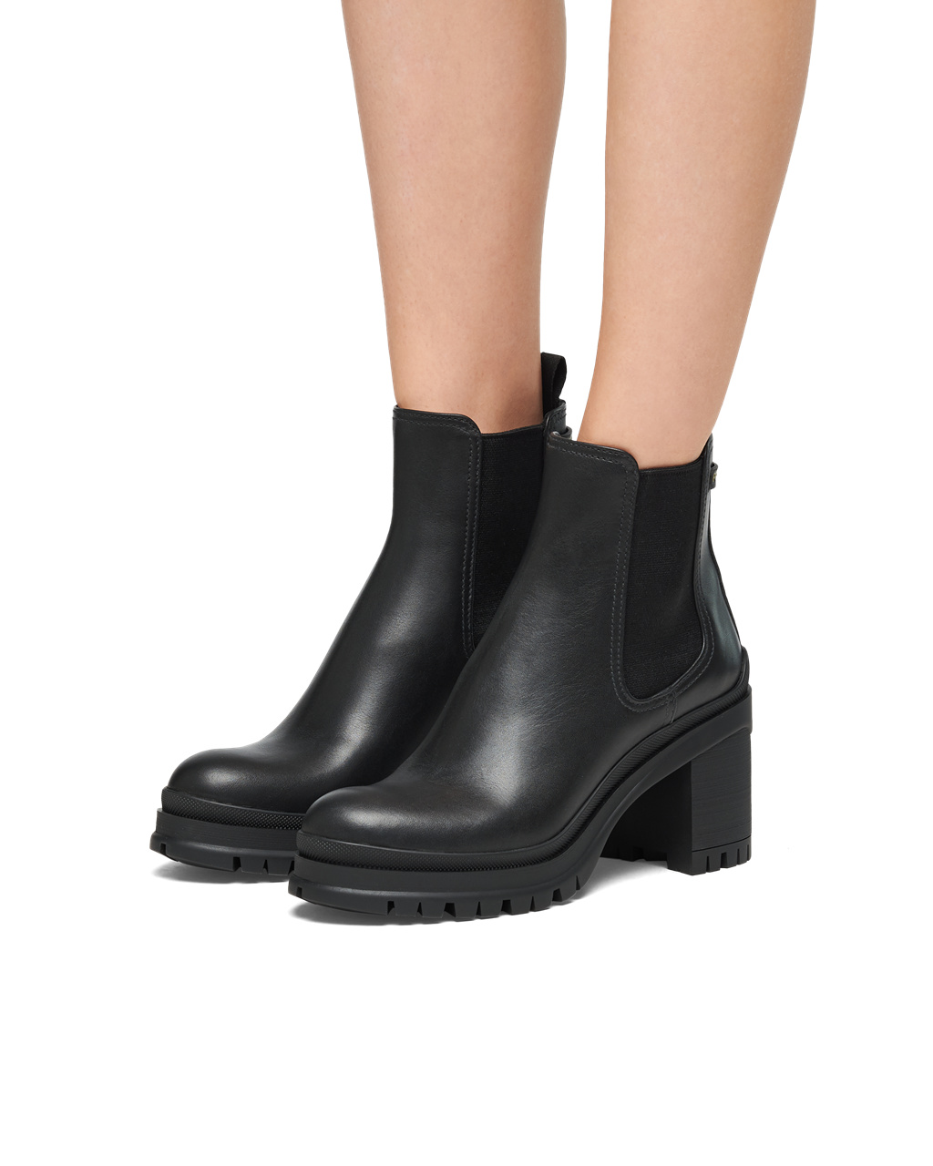 Prada Leather Booties Black | 9326LHMRV