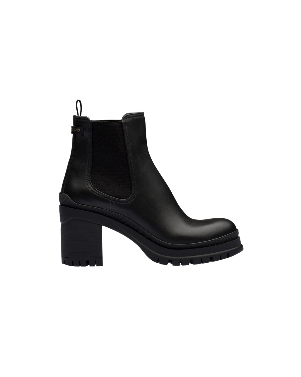 Prada Leather Booties Black | 9326LHMRV