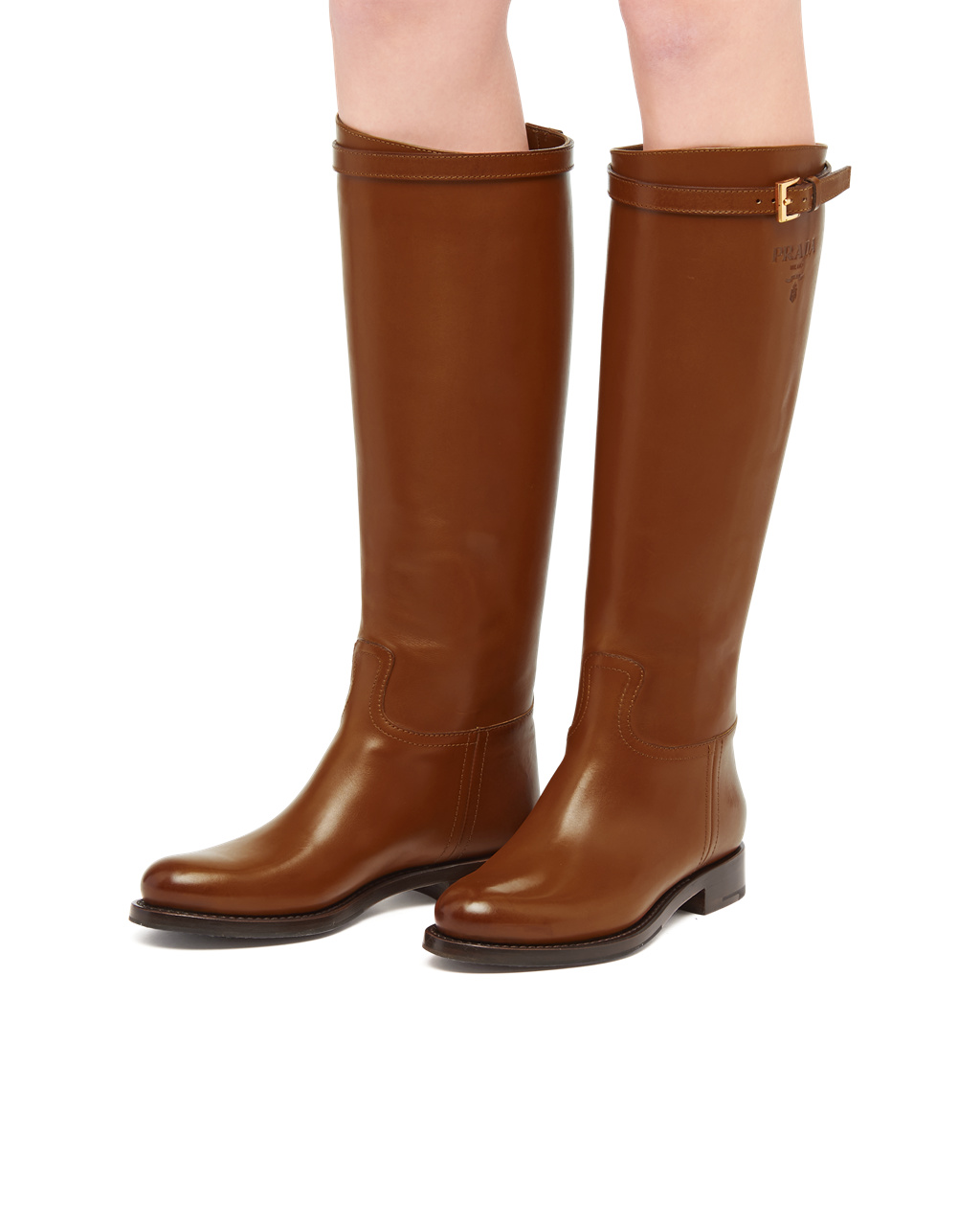 Prada Leather Boots Cognac | 2190TFOZQ