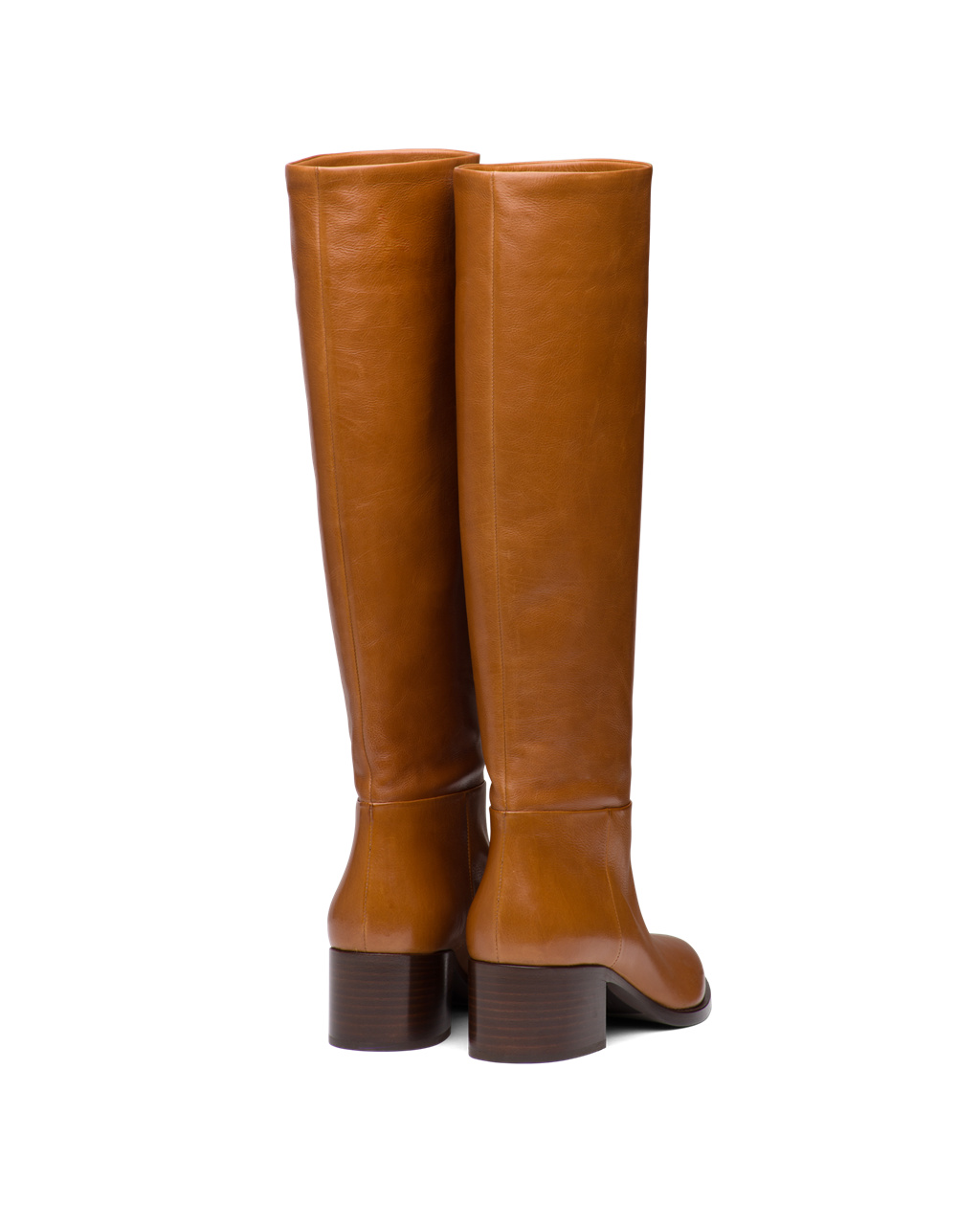 Prada Leather Boots Cognac | 4296FXUKZ