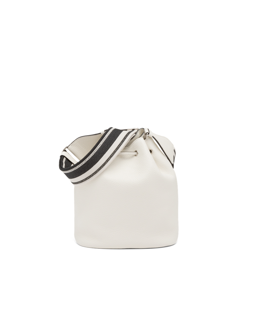 Prada Leather Bucket Bag White | 9270FHJAM