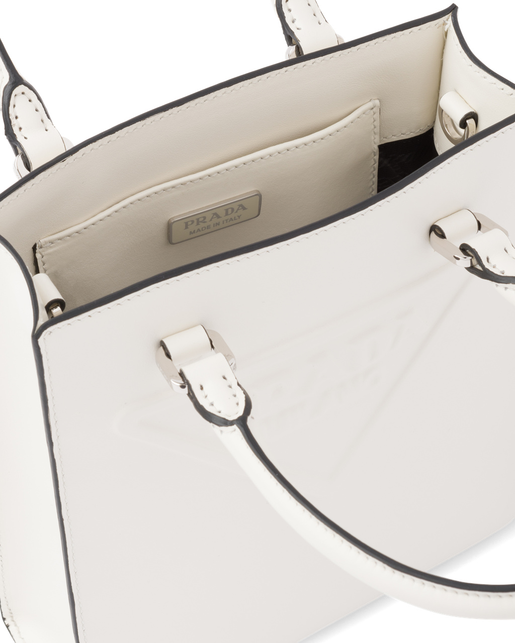 Prada Leather Handbag White | 3210FMWSJ