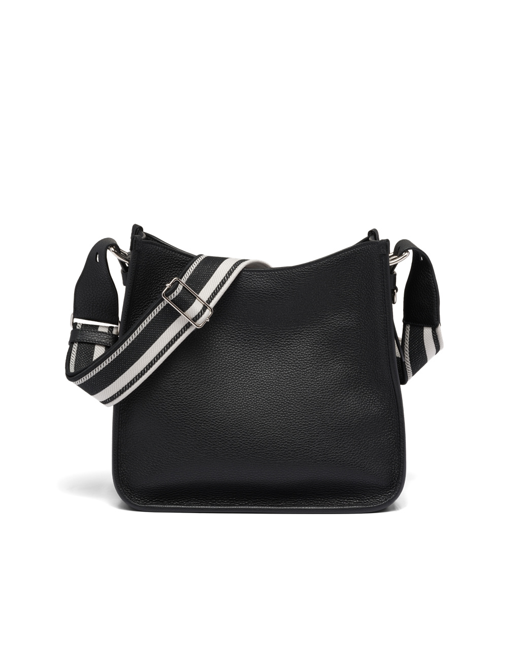 Prada Leather Hobo Bag Black | 9013WHPQO