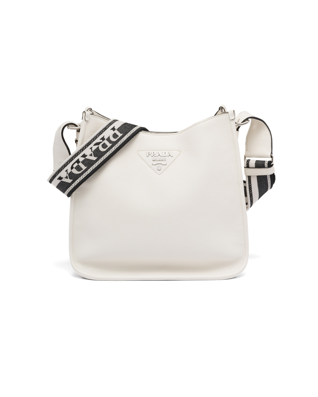 Prada Leather Hobo Bag White | 2976UJWIZ