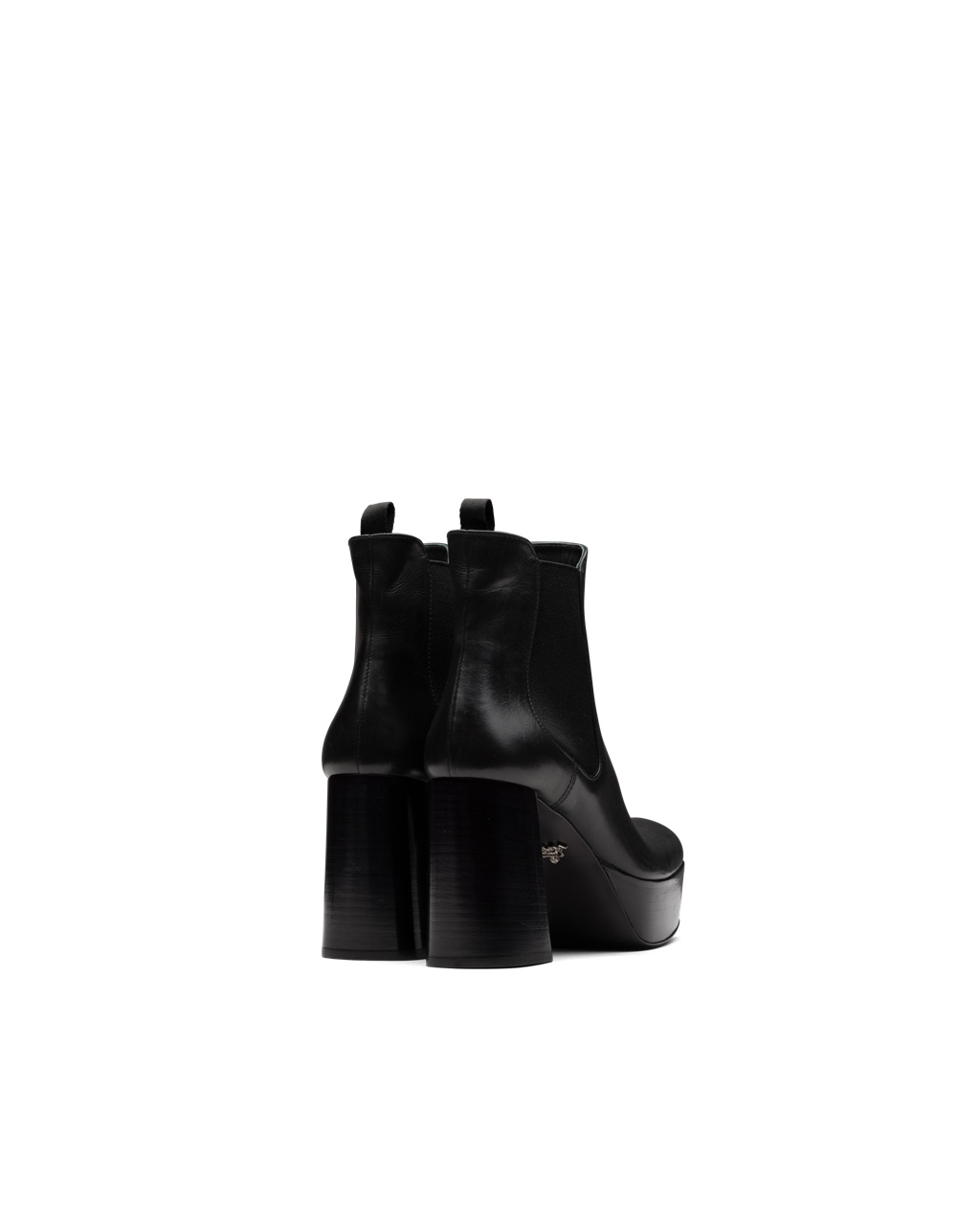 Prada Leather Platform Booties Black | 6409AIXBT