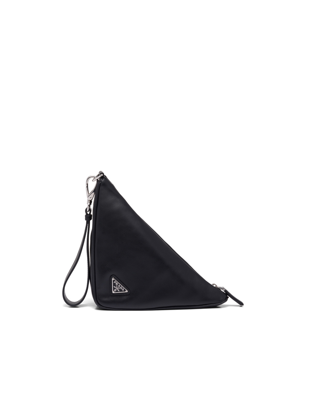 Prada Leather Prada Triangle Pouch Black | 8529KYTFG