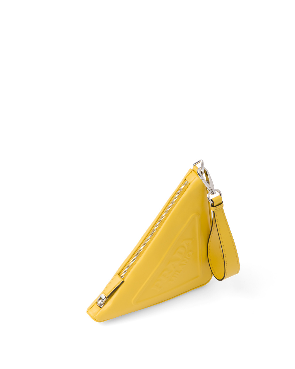 Prada Leather Prada Triangle Pouch Sunny Yellow | 2634STYBD