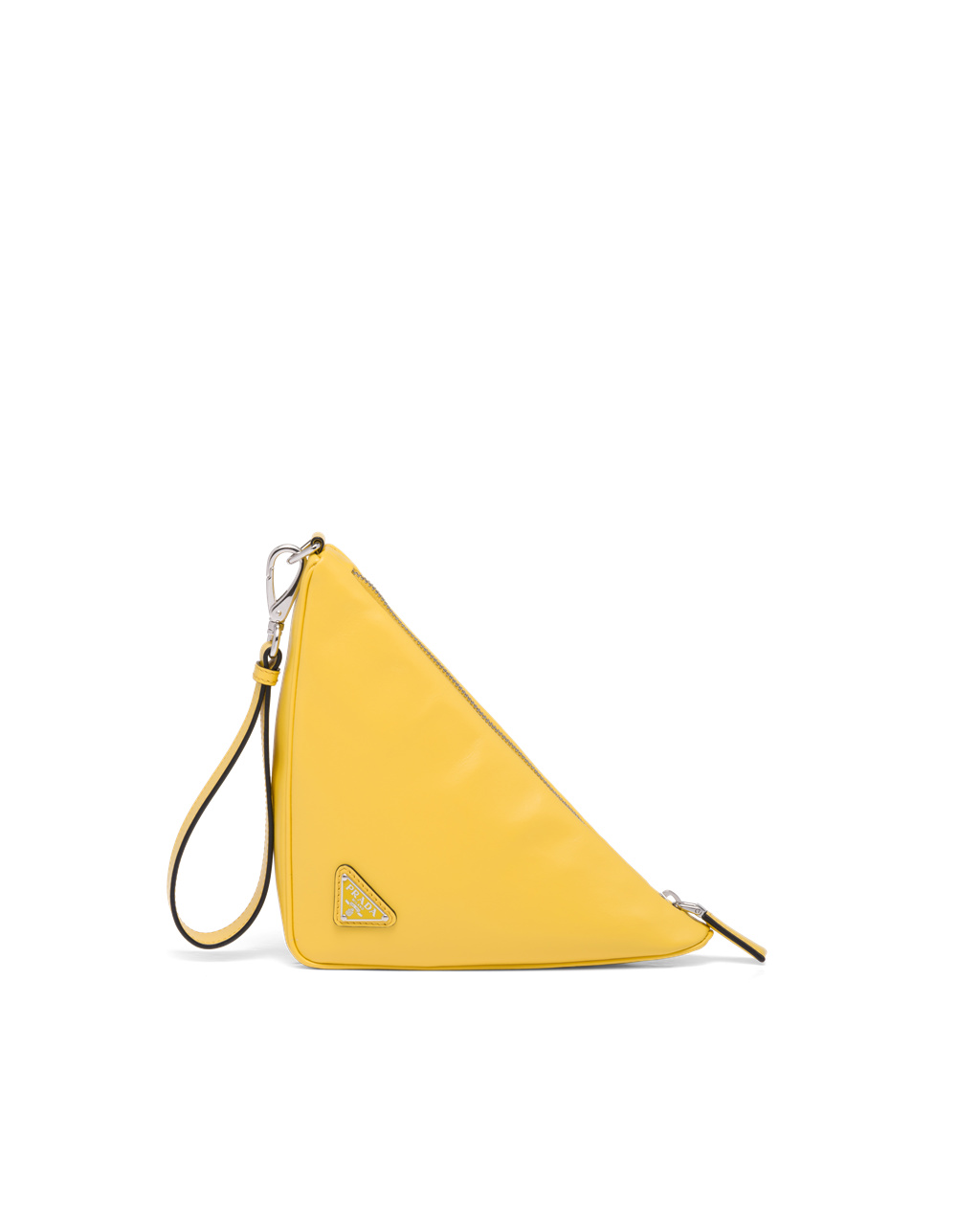 Prada Leather Prada Triangle Pouch Sunny Yellow | 2634STYBD