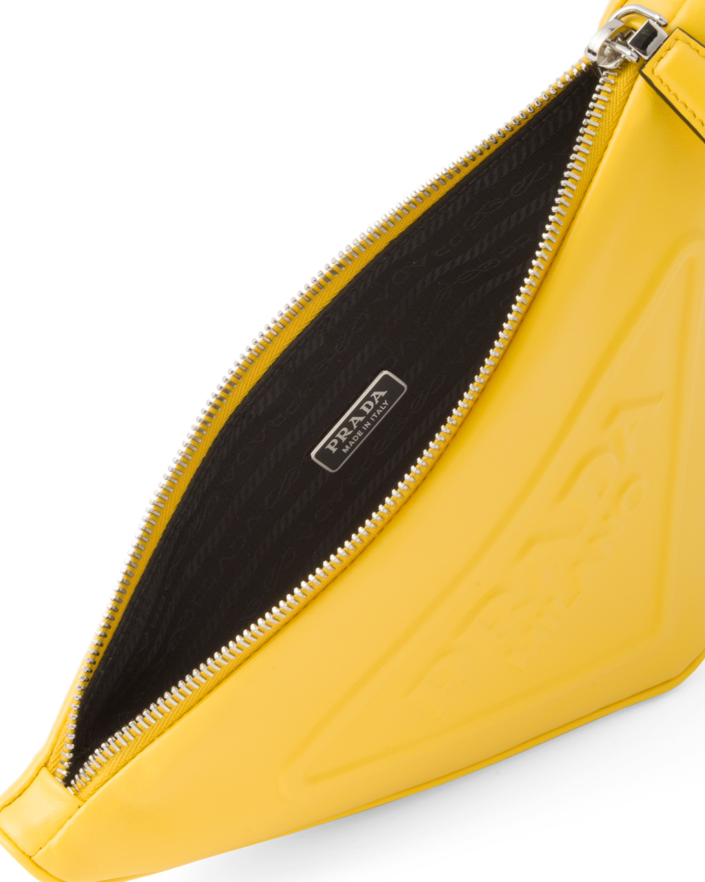 Prada Leather Prada Triangle Pouch Sunny Yellow | 2634STYBD