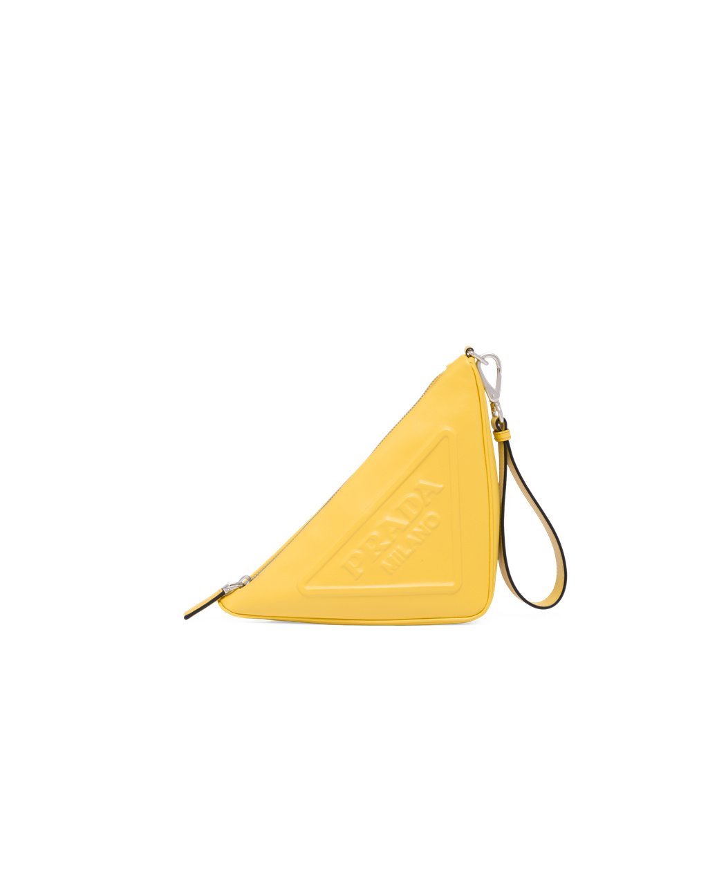 Prada Leather Prada Triangle Pouch Sunny Yellow | 2634STYBD