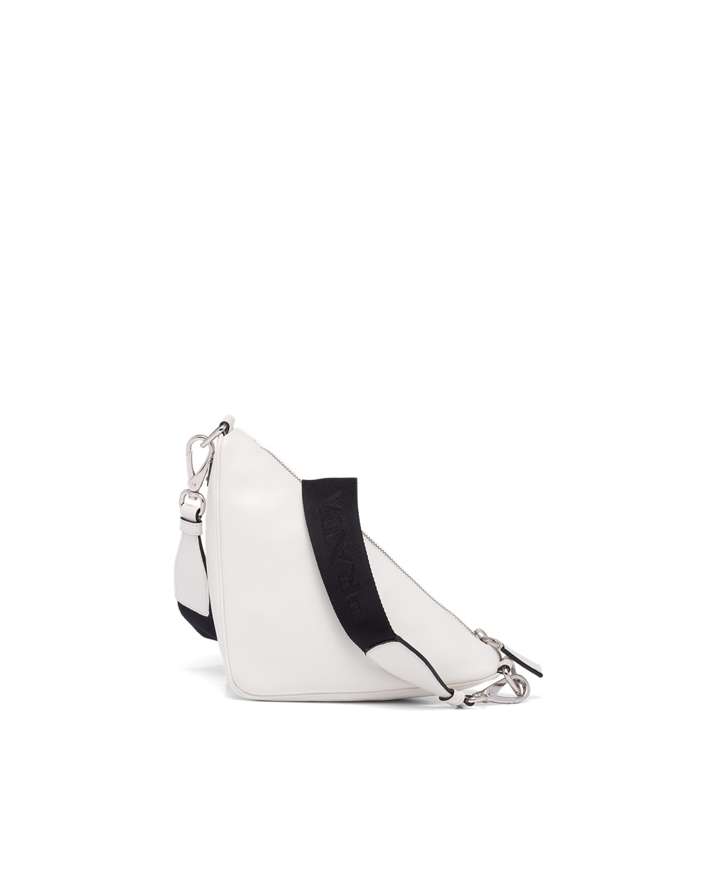 Prada Leather Prada Triangle Shoulder Bag White | 7694GLXOW