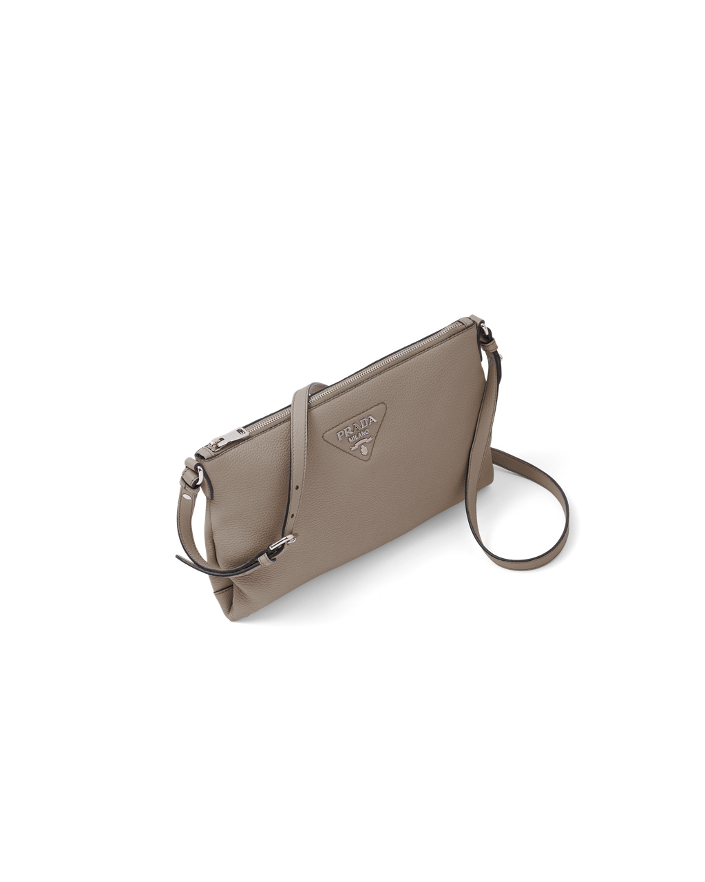 Prada Leather Shoulder Bag Clay Gray | 0273YPVWQ