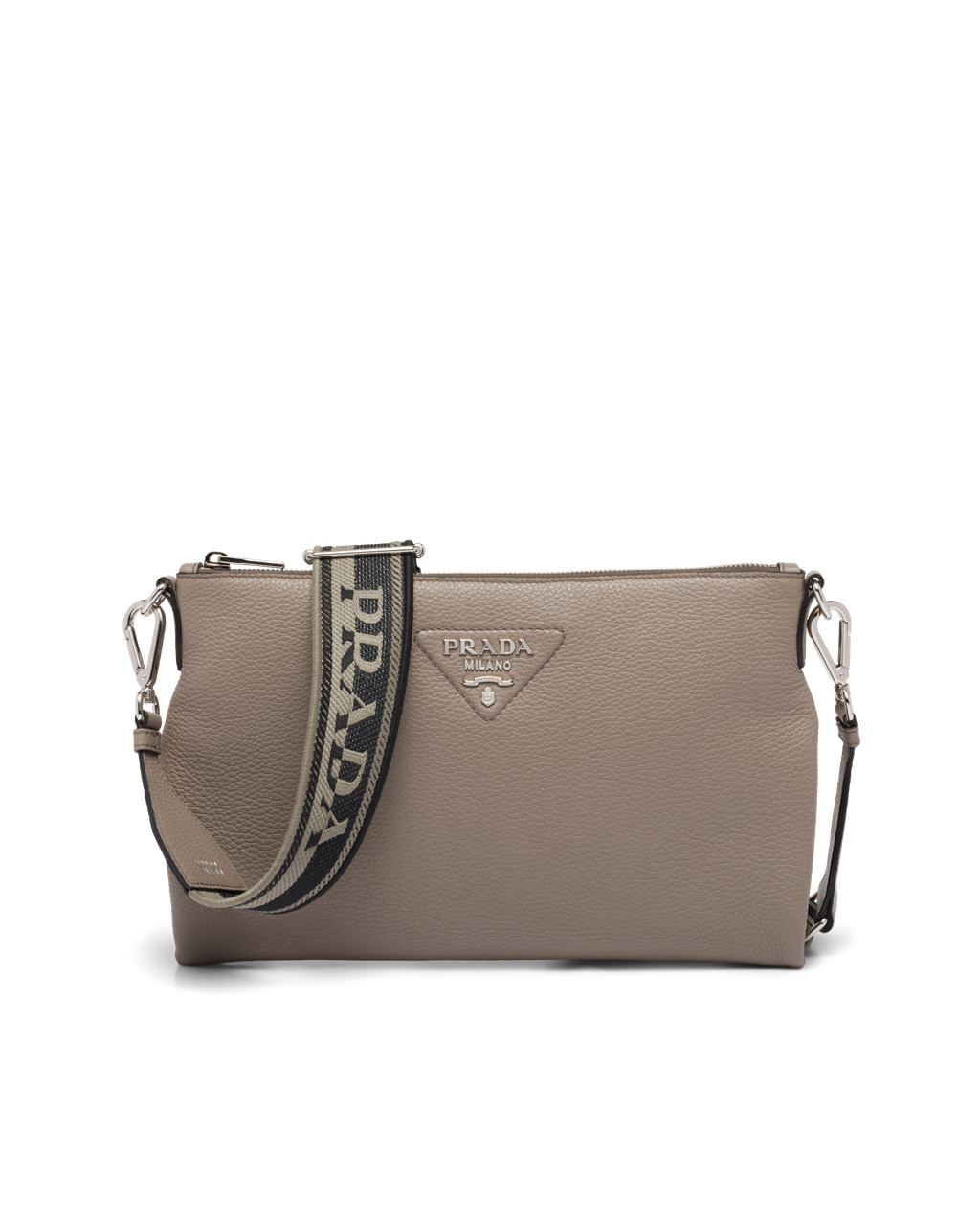 Prada Leather Shoulder Bag Clay Gray | 0273YPVWQ