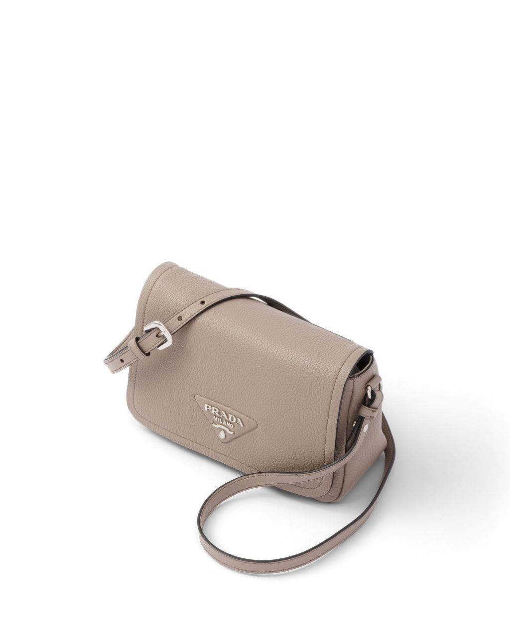 Prada Leather Shoulder Bag Clay Gray | 9265EMCJT