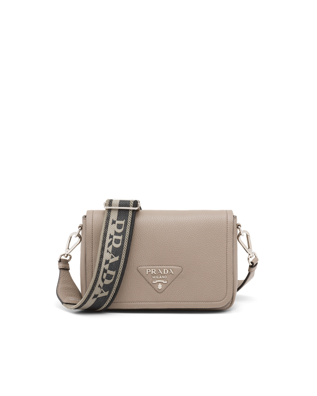 Prada Leather Shoulder Bag Clay Gray | 9265EMCJT