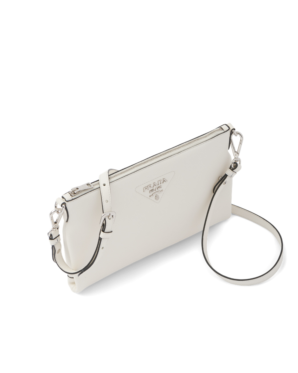 Prada Leather Shoulder Bag White | 2634NHWQO