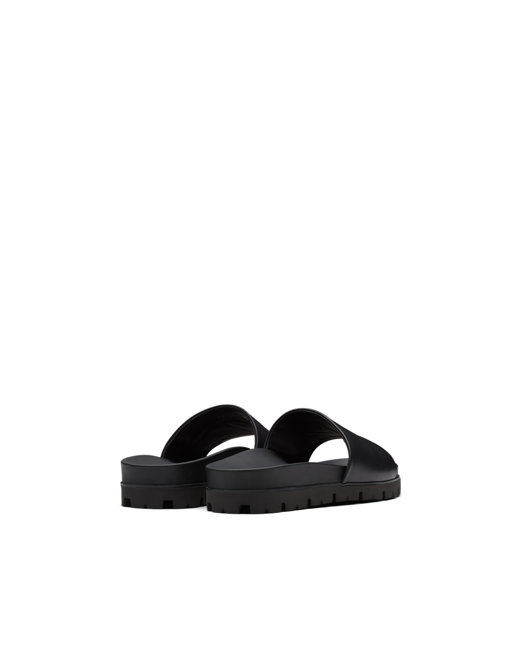 Prada Leather Slide Sandals Black | 3675HSNJG