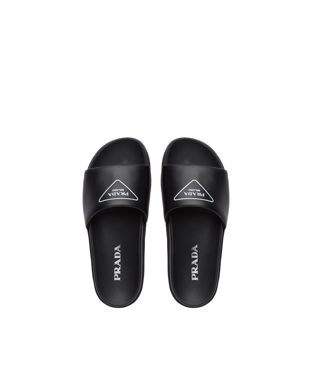 Prada Leather Slides Black | 1827IAZHT