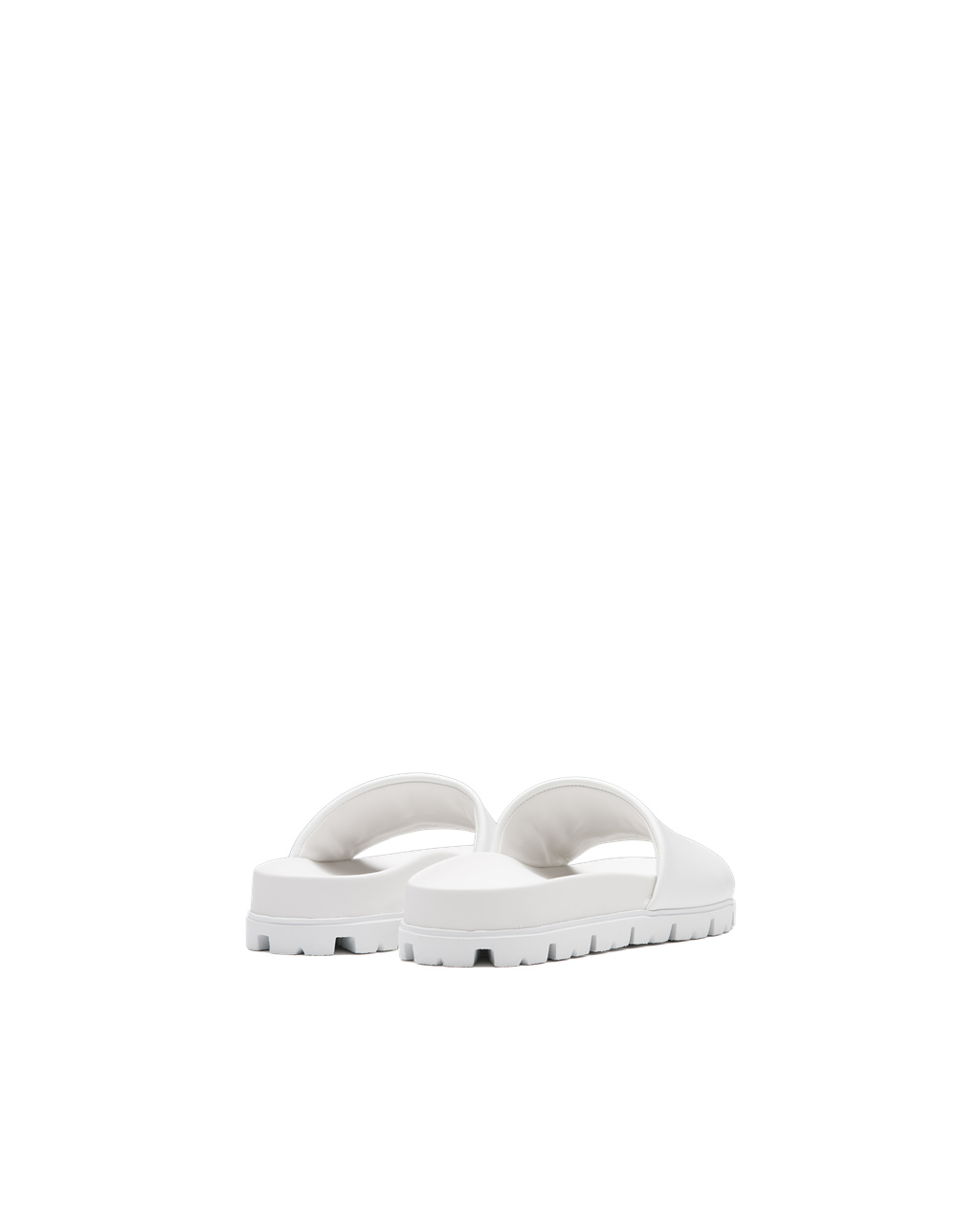 Prada Leather Slides White | 1409URXDL