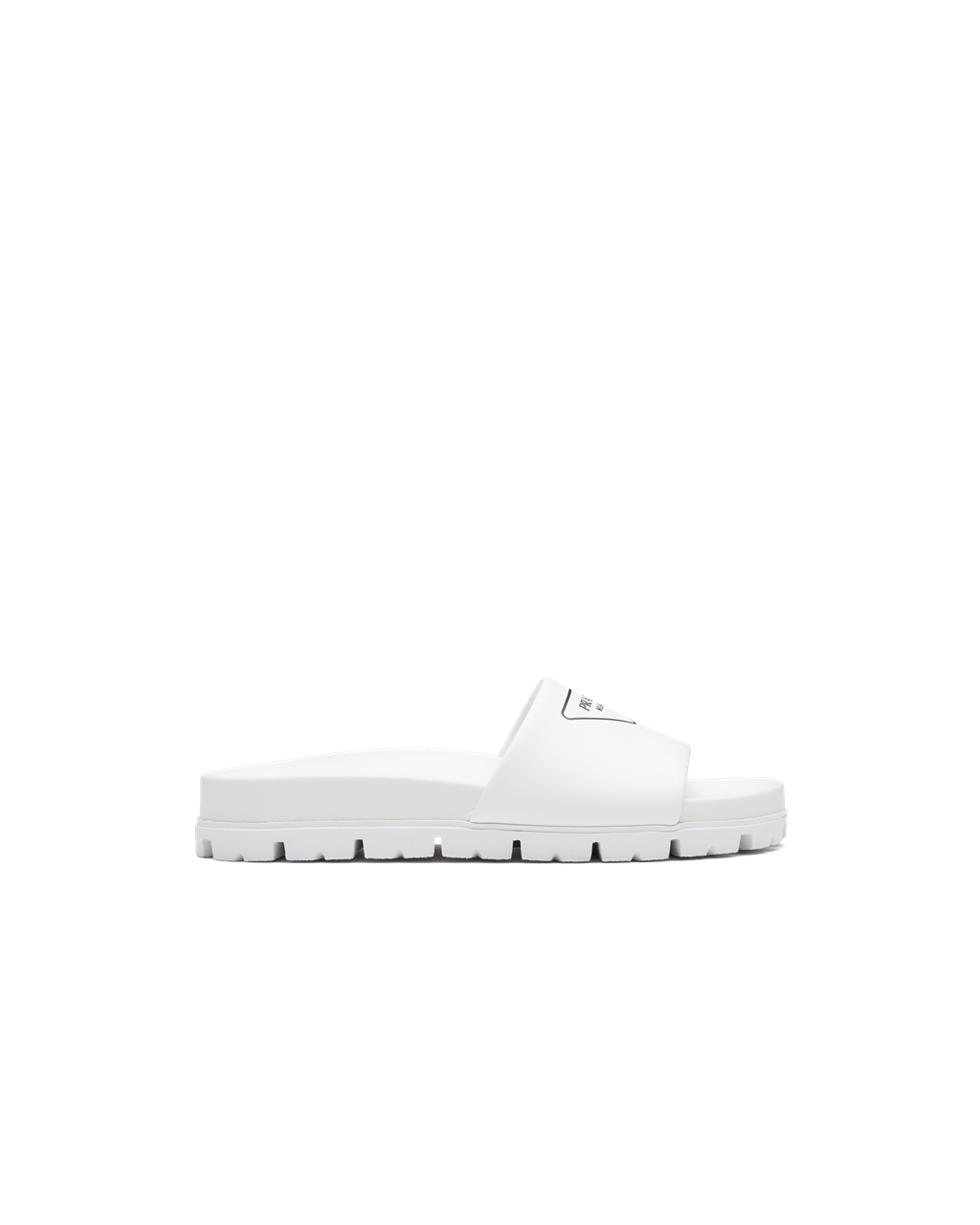 Prada Leather Slides White | 1409URXDL