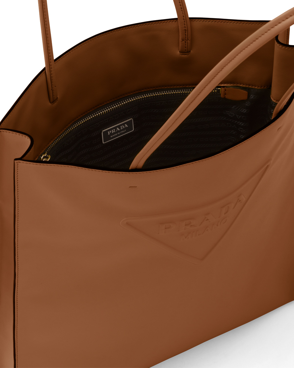 Prada Leather Tote Bag Cognac | 8476MSUOG