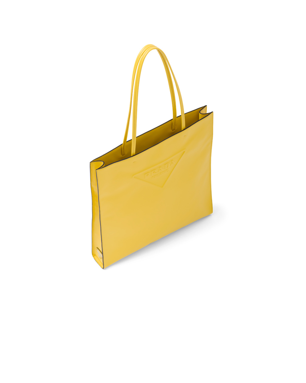 Prada Leather Tote Bag Sunny Yellow | 4258GDHWR