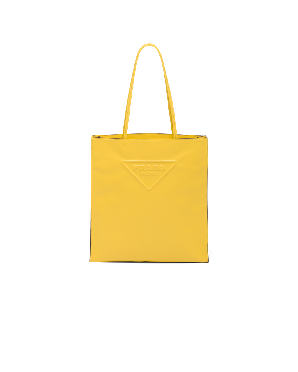 Prada Leather Tote Bag Sunny Yellow | 4258GDHWR