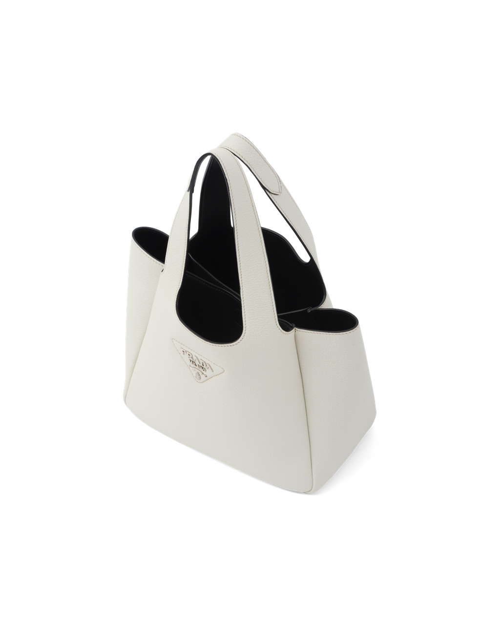 Prada Leather Tote Chalk White | 9713SJRDE