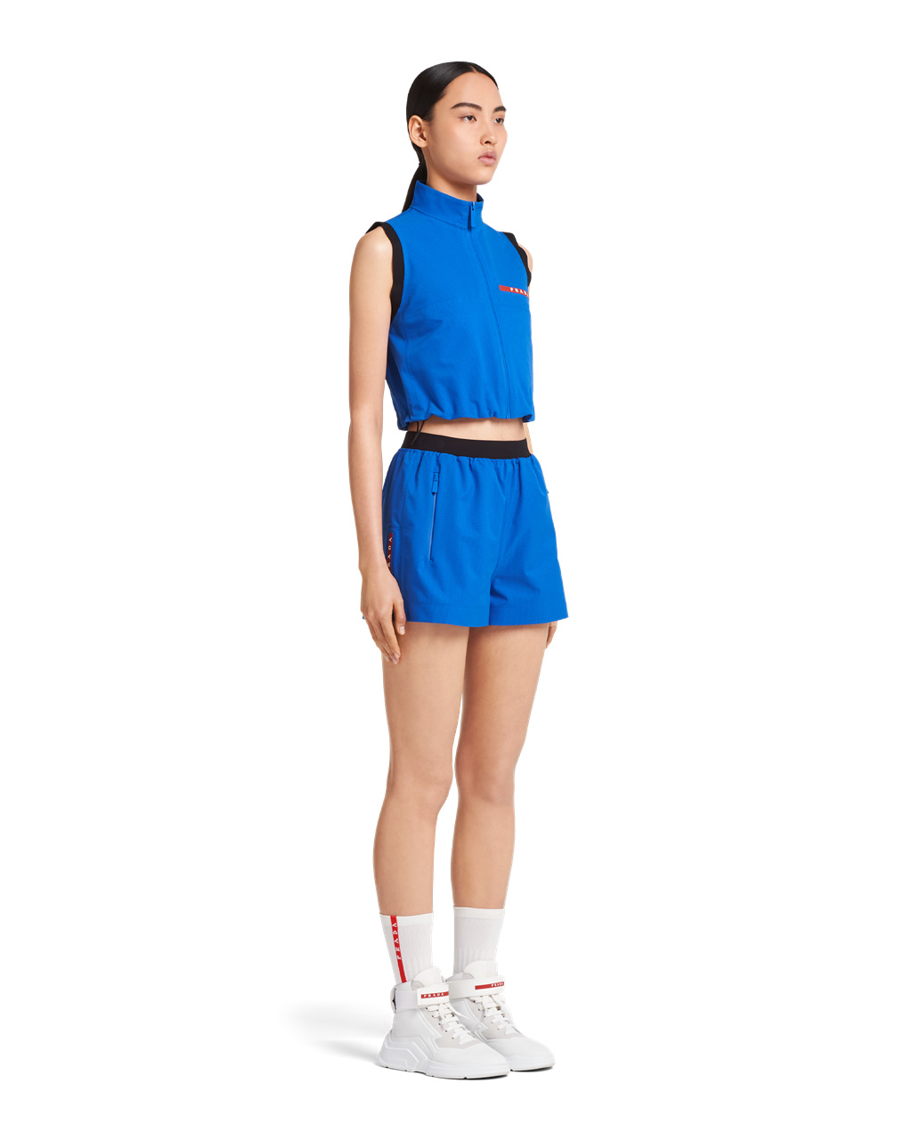 Prada Light Bi-stretch Cropped Vest Cobalt Blue | 1796MHFKT